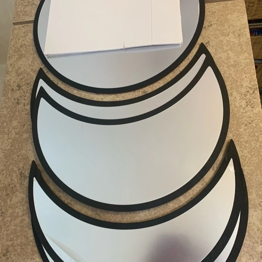 New! Moon Phase Mirror Set. Set of Five (5) Pieces.